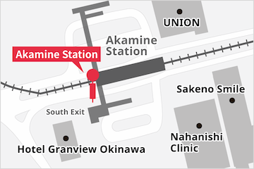 At Akamine Station bus stop
