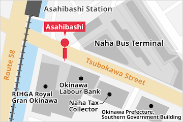 At Asahibashi bus stop
